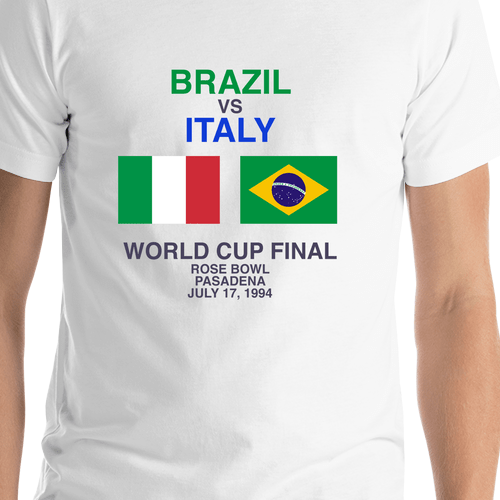 1994 Brazil vs Italy T-Shirt - White - Shirt Close-Up View