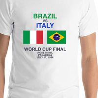 Thumbnail for 1994 Brazil vs Italy T-Shirt - White - Shirt Close-Up View