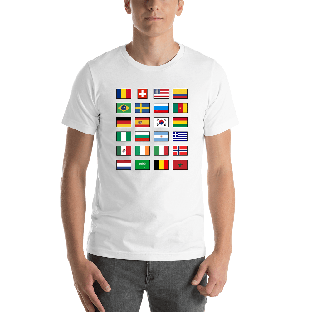 1994 World Cup Flags T-Shirt - White - Shirt View