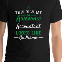 Thumbnail for Personalized Accountant T-Shirt - Black - Shirt Close-Up View