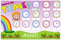 Thumbnail for Personalized Activity Placemat - Telling Time III - Redhead Girl -  View