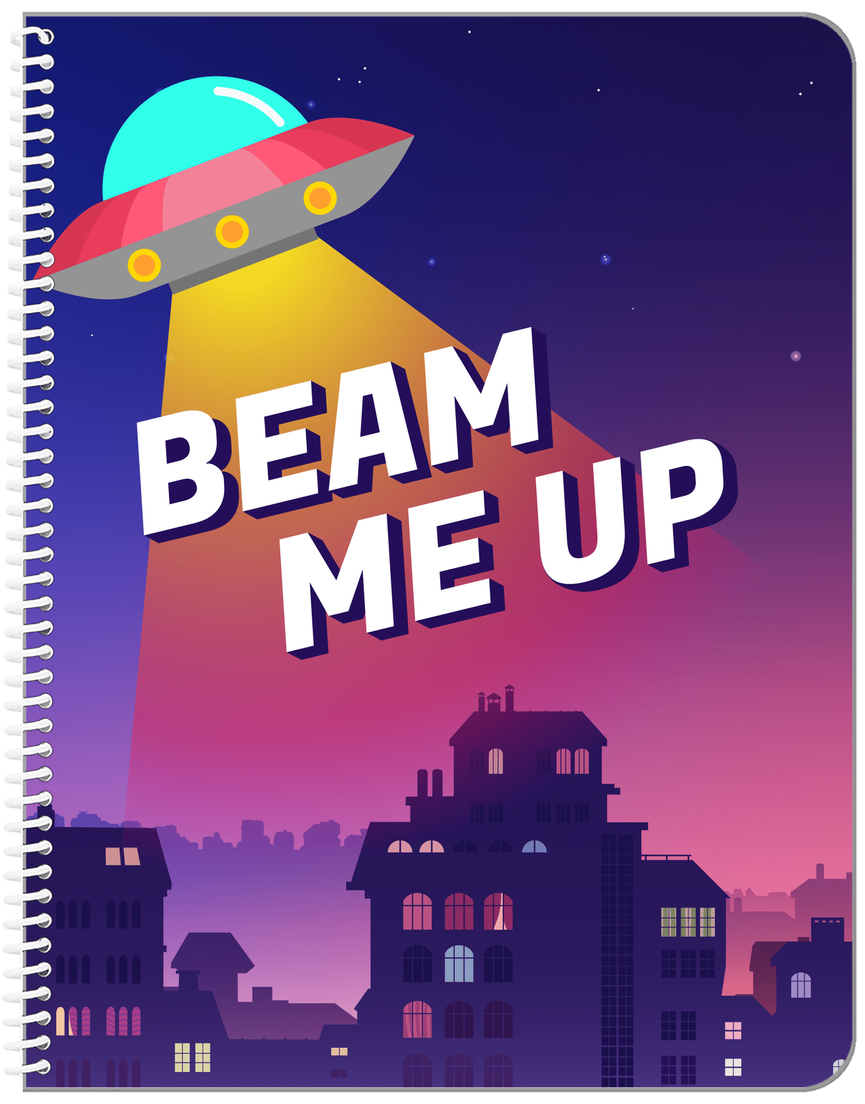 Aliens / UFO Notebook - Beam Me Up - Front View