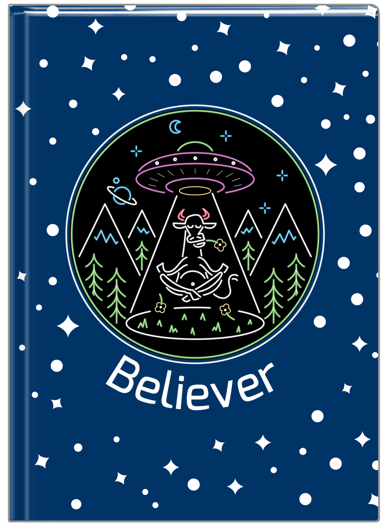 Personalized Aliens / UFO Journal - Cow - Front View