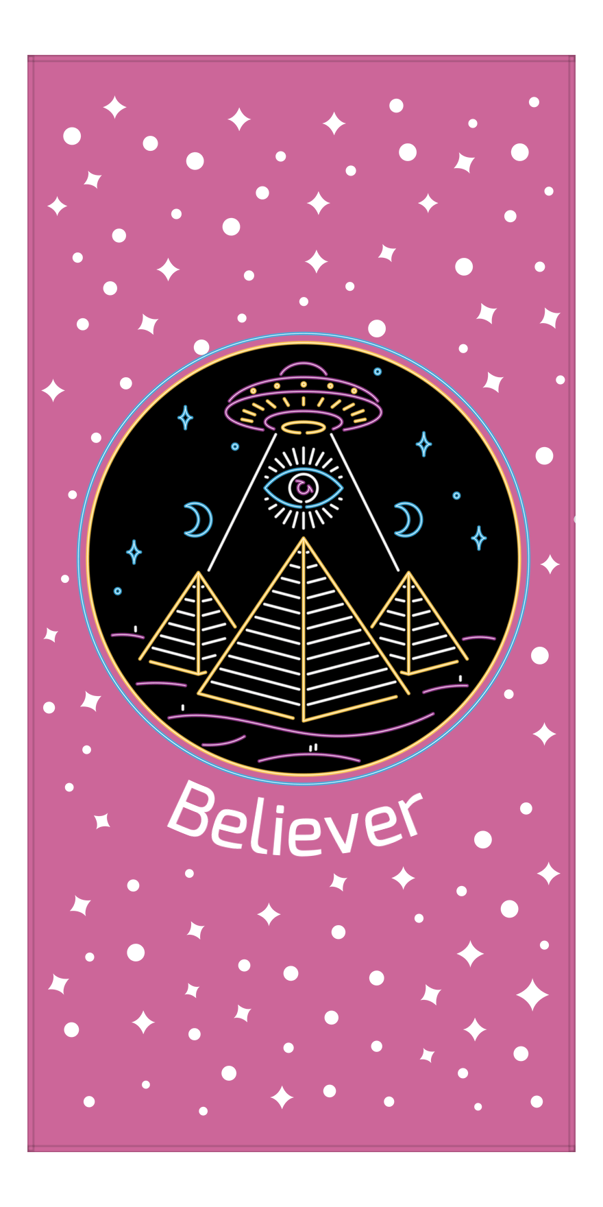 Personalized Aliens / UFO Beach Towel - Seeing Eye - Front View