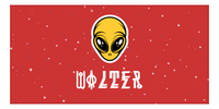 Thumbnail for Personalized Aliens / UFO Beach Towel - Red Background - Front View