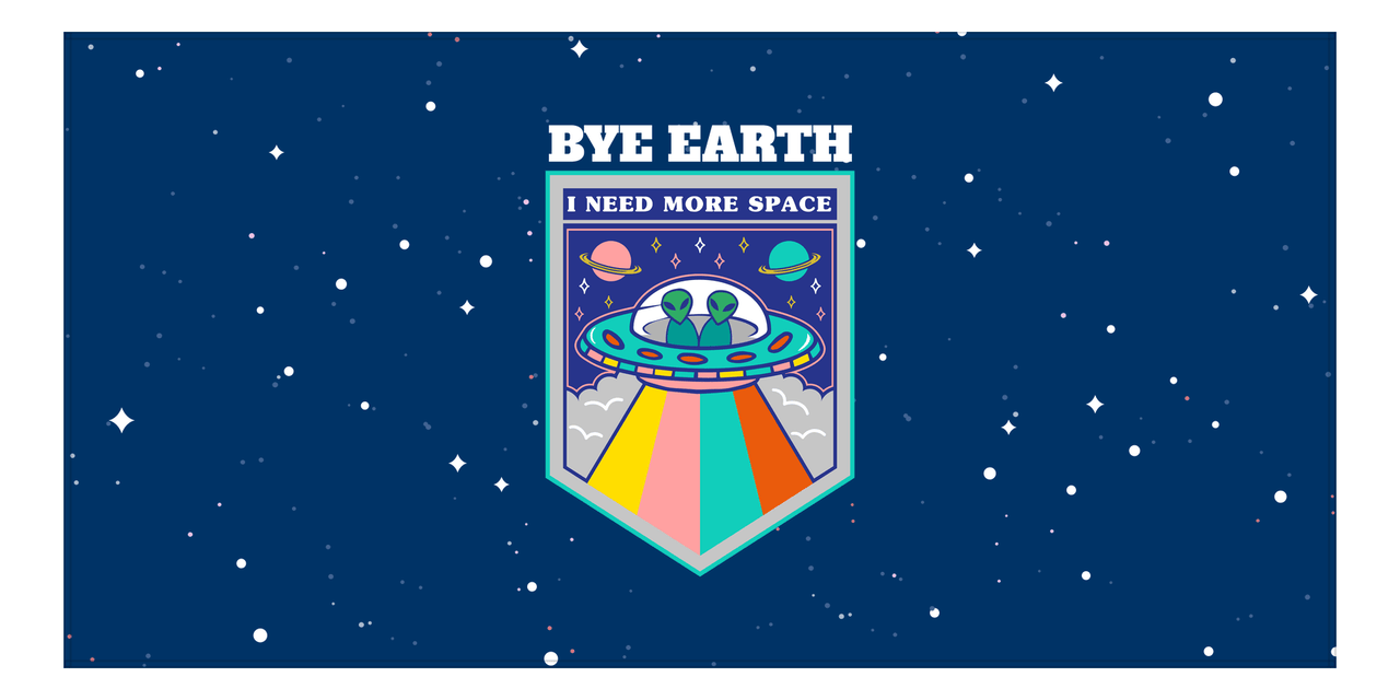 Aliens / UFO Beach Towel - Bye Earth - Front View