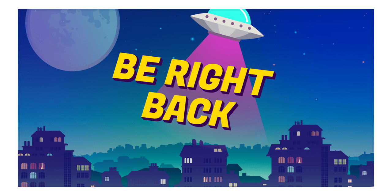 Aliens / UFO Beach Towel - Be Right Back - Front View