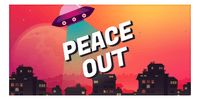 Thumbnail for Aliens / UFO Beach Towel - Peace Out - Front View