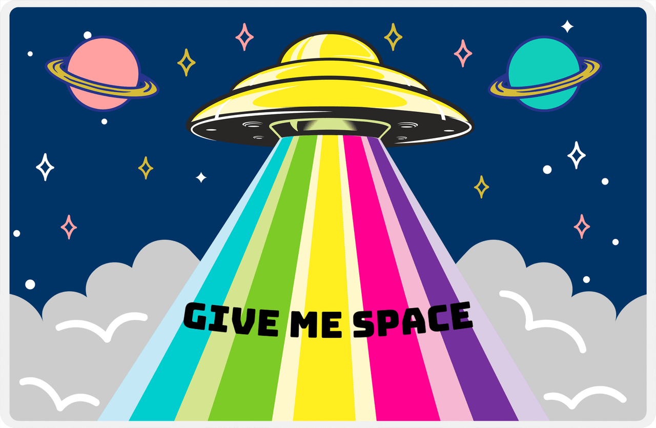 Personalized Aliens / UFO Placemat - Give Me Space -  View