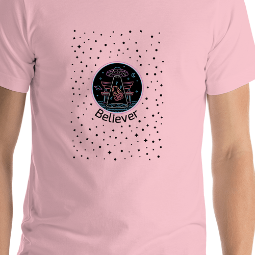 Personalized Aliens / UFO T-Shirt - Pink - Squid - Shirt Close-Up View