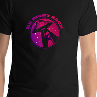 Thumbnail for Aliens / UFO T-Shirt - Black - Be Right Back - Shirt Close-Up View