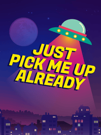 Thumbnail for Aliens / UFO T-Shirt - Black - Just Pick Me Up Already - Decorate View