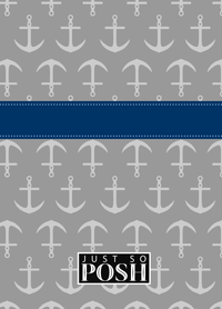 Thumbnail for Personalized Anchors Journal - Grey and Navy - Circle Ribbon Nameplate - Back View