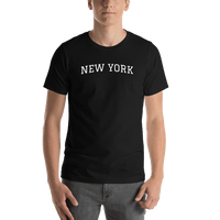 Thumbnail for Personalized Arched Text T-Shirt - Black - New York - Shirt View
