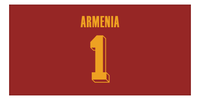 Thumbnail for Personalized Armenia Jersey Number Beach Towel - Red - Front View