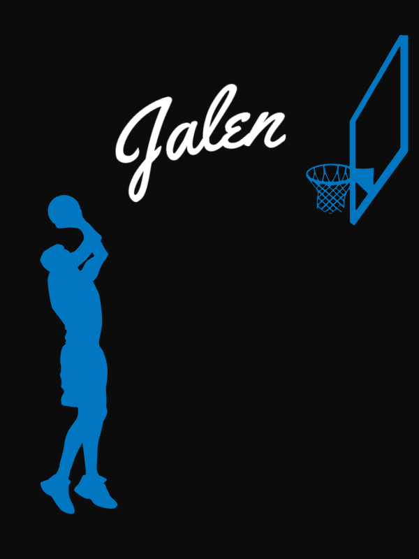 Personalized Basketball T-Shirt - Black - Jump Shot - Decorate View