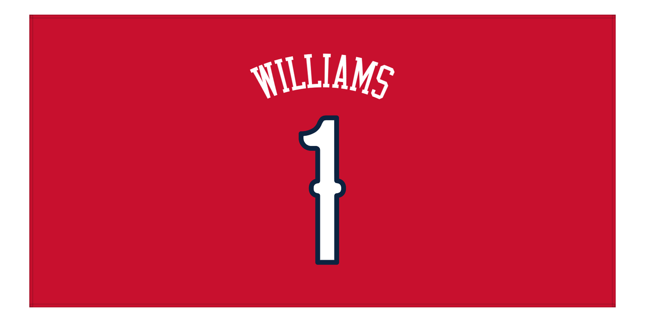 Personalized Basketball Beach Towel - New Orleans Red - Front View
