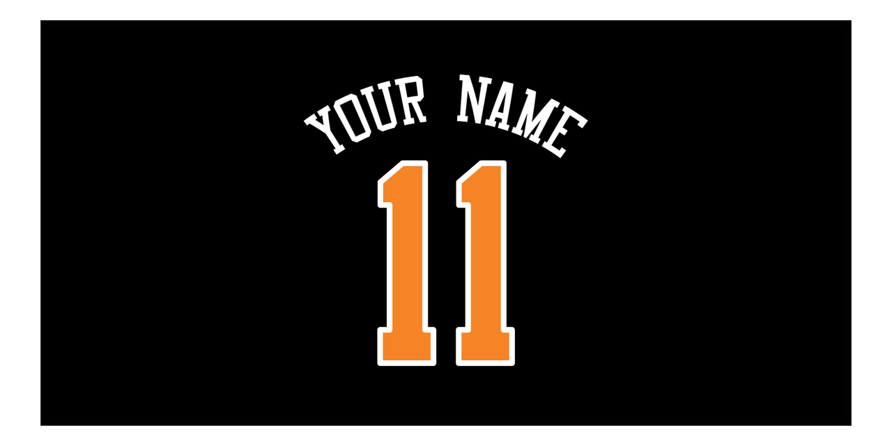 Personalized Basketball Beach Towel - New York Black - Front View