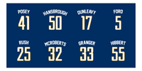 Thumbnail for Personalized Basketball Team Beach Towel - Indiana Blue - Front View