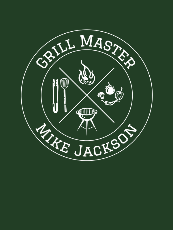 Personalized BBQ Grill Master T-Shirt - Green - Decorate View