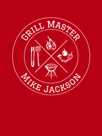 Thumbnail for Personalized BBQ Grill Master T-Shirt - Red - Decorate View