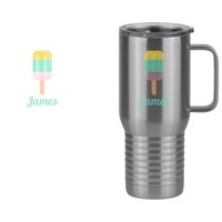 Thumbnail for Personalized Beach Fun Travel Coffee Mug Tumbler with Handle (20 oz) - Popsicle - Design View