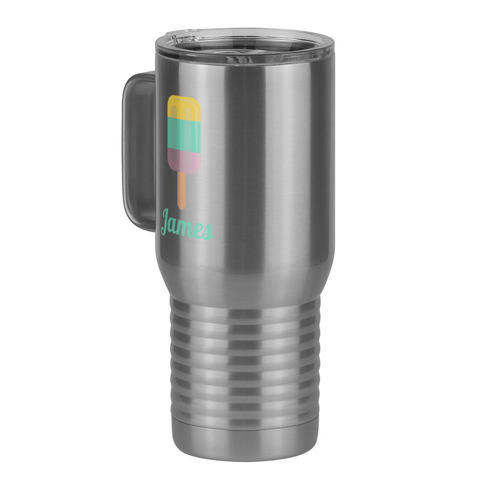 Personalized Beach Fun Travel Coffee Mug Tumbler with Handle (20 oz) - Popsicle - Front Left View