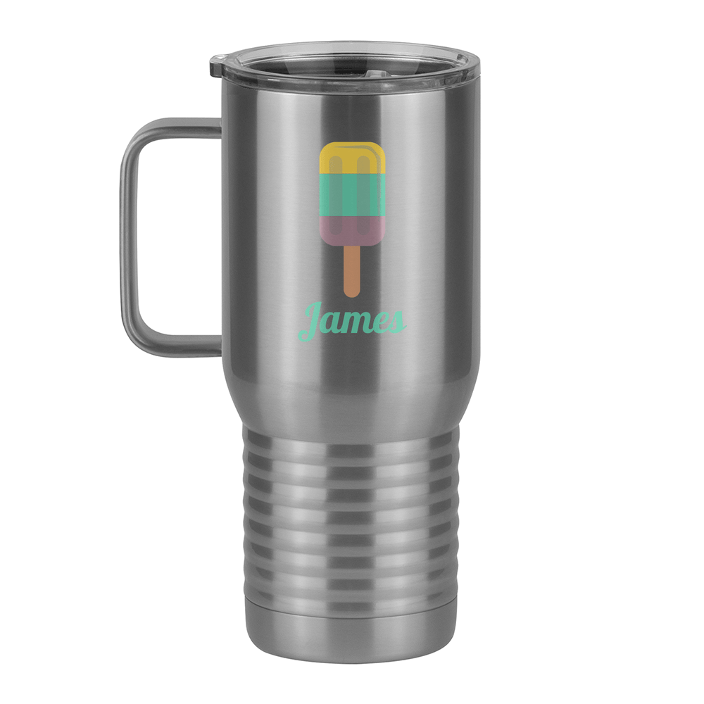 Personalized Beach Fun Travel Coffee Mug Tumbler with Handle (20 oz) - Popsicle - Left View
