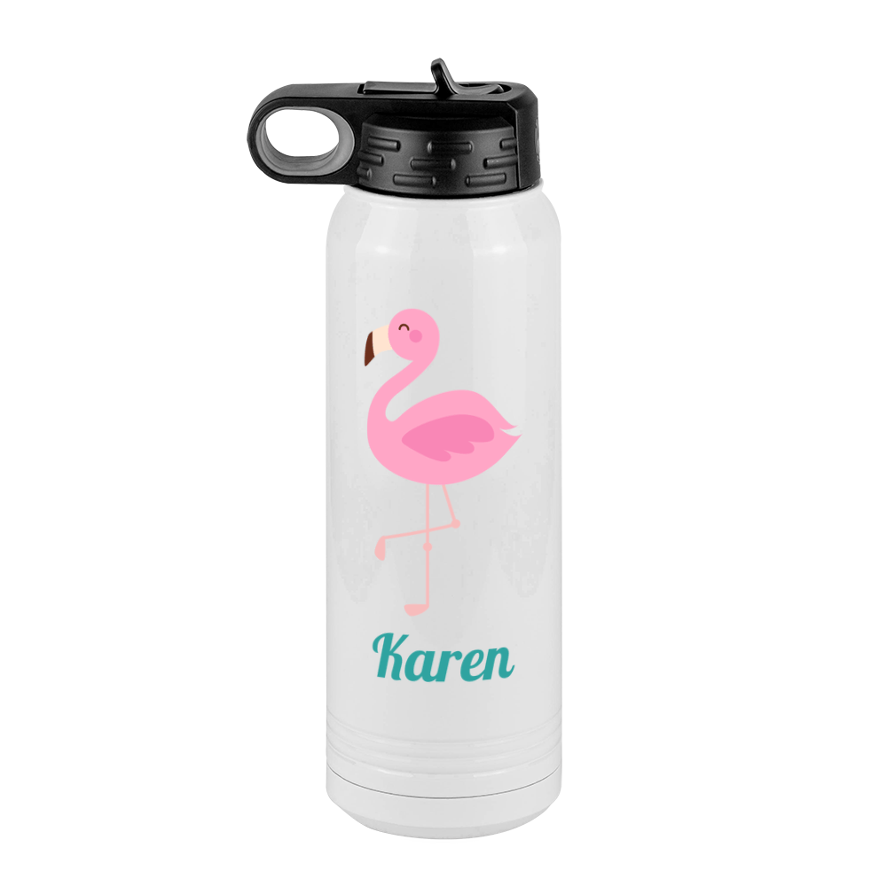 Personalized Beach Fun Water Bottle (30 oz) - Flamingo - Front View