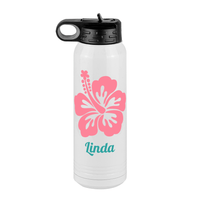 Thumbnail for Personalized Beach Fun Water Bottle (30 oz) - Hibiscus - Front View