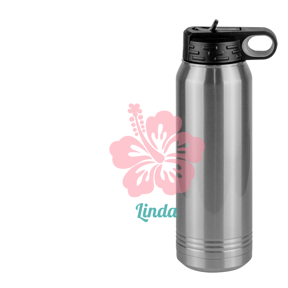 Personalized Beach Fun Water Bottle (30 oz) - Hibiscus - Design View