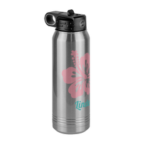 Thumbnail for Personalized Beach Fun Water Bottle (30 oz) - Hibiscus - Front Left View