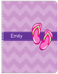 Thumbnail for Personalized Beach Notebook XIV - Flip Flops with Chevron - Front View