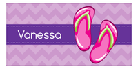 Thumbnail for Personalized Beach-Themed Beach Towel XIV - Flip Flops - Chevron - Front View