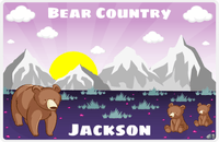 Thumbnail for Personalized Bears Placemat II - Bear Country - Purple Background -  View