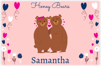Thumbnail for Personalized Bears Placemat IV - Honey Bears - Pink Background -  View