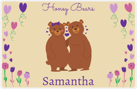 Thumbnail for Personalized Bears Placemat IV - Honey Bears - Tan Background -  View