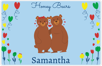 Thumbnail for Personalized Bears Placemat IV - Honey Bears - Blue Background -  View