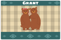 Thumbnail for Personalized Bears Placemat VIII - Flannel Bear VIII - Tan Background -  View