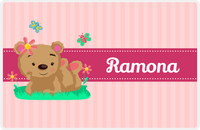 Thumbnail for Personalized Bears Placemat IX - Bear Ribbon VII - Pink Background -  View