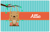 Thumbnail for Personalized Bears Placemat IX - Bear Ribbon II - Teal Background -  View