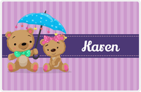 Thumbnail for Personalized Bears Placemat IX - Bear Ribbon IV - Purple Background -  View