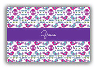 Thumbnail for Personalized Birds Canvas Wrap & Photo Print VII - White Background - Ribbon Nameplate - Front View