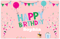 Thumbnail for Personalized Birthday Placemat I - Balloons - Pink Background -  View
