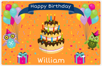 Thumbnail for Personalized Birthday Placemat II - Big Cake - Orange Background -  View