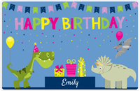 Thumbnail for Personalized Birthday Placemat VII - Dino Party - Blue Background -  View