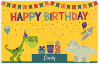 Thumbnail for Personalized Birthday Placemat VII - Dino Party - Yellow Background -  View