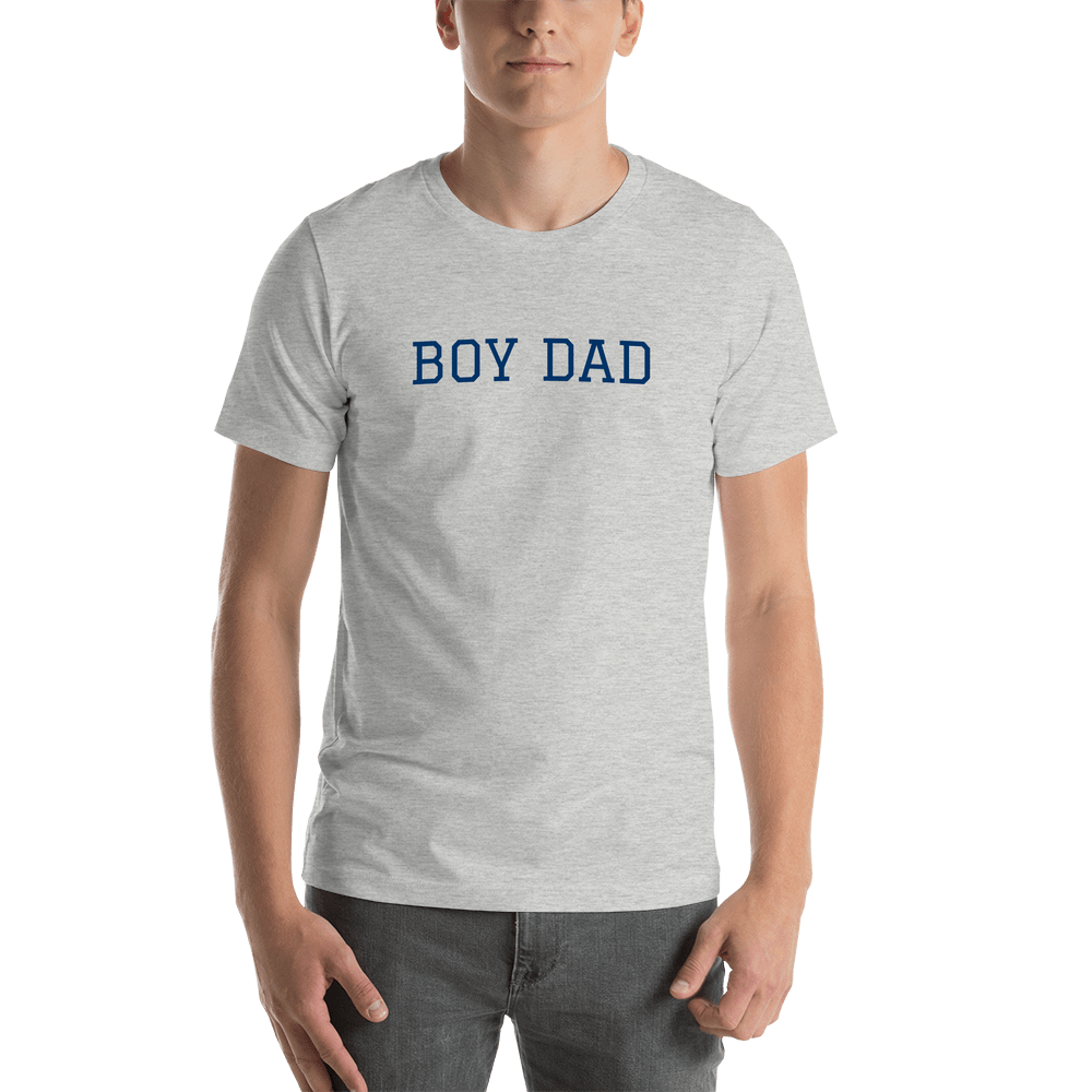 Personalized Boy Dad T-Shirt - Grey - Shirt View
