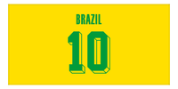 Thumbnail for Personalized Brazil Jersey Number Beach Towel - Yellow - Front View