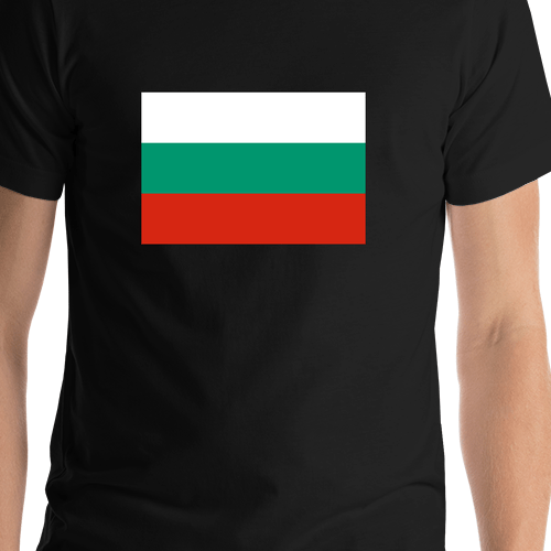 Bulgaria Flag T-Shirt - Black - Shirt Close-Up View